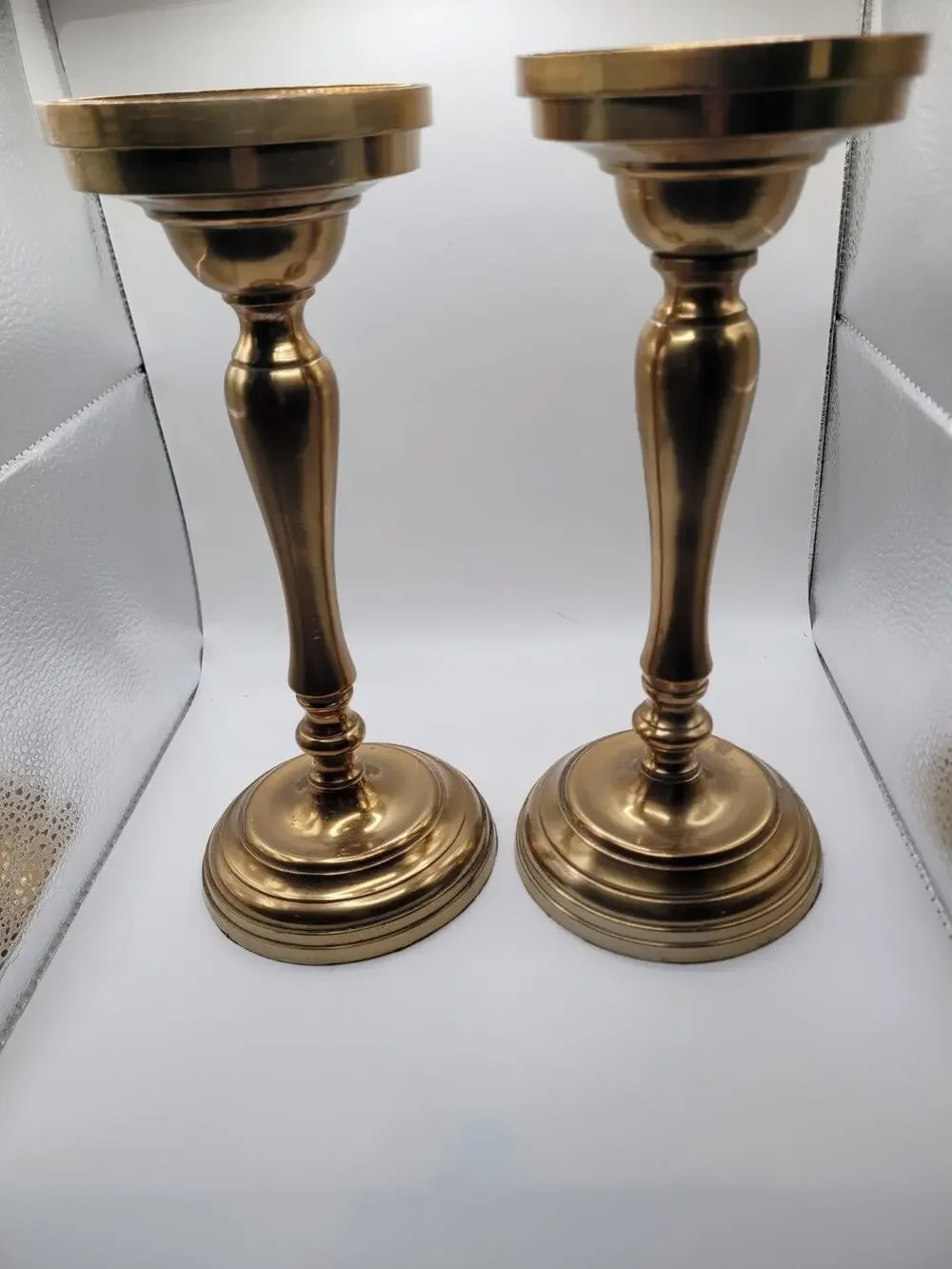 Brass candle holders . It holders the large cadles and taper.